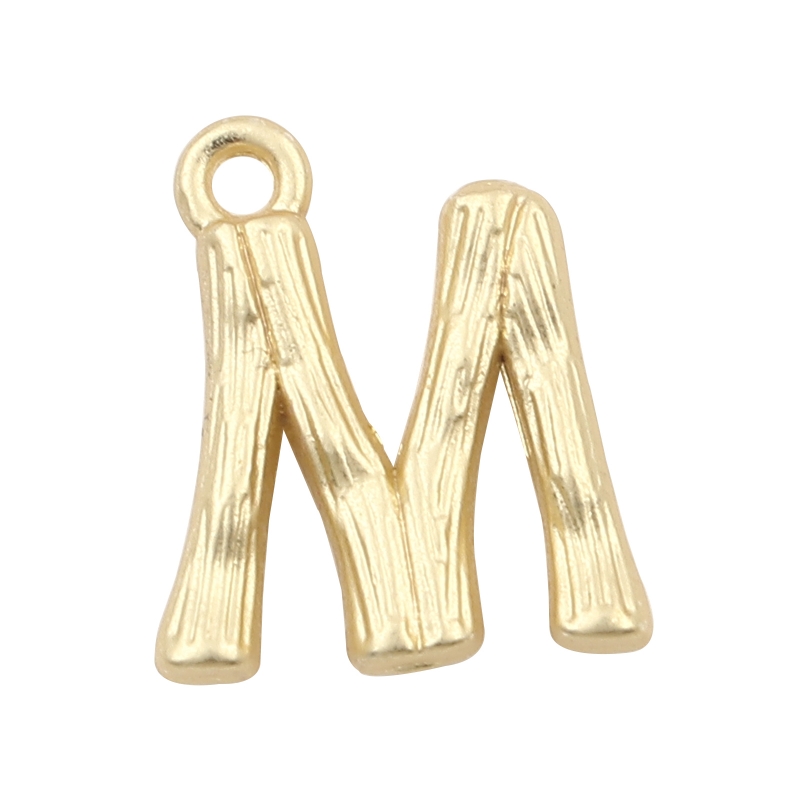 Буква латинская "M", цвет золото 16*13мм