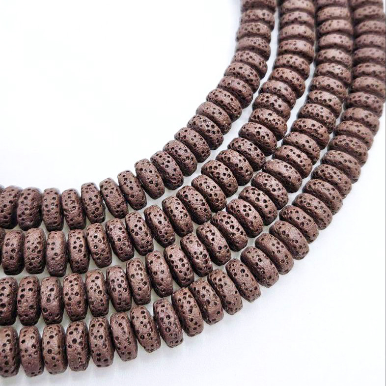 Бусины Вулканическая лава размер 4*9мм натуральный камень