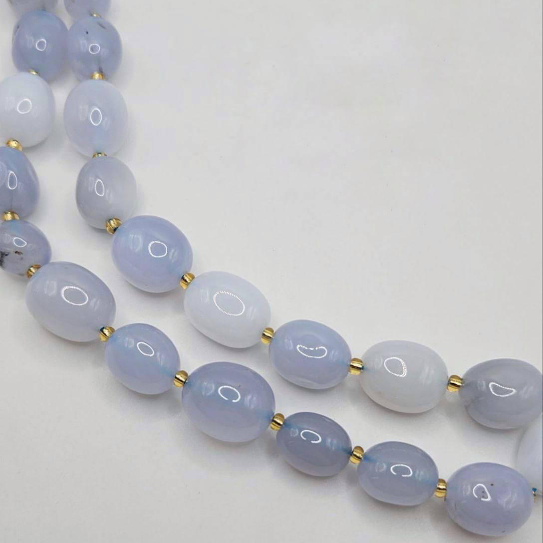 Агат голубой (сапфирин) размер 16*12мм натуральный камень